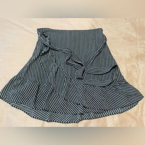 J.O.A. Black and White Asymmetrical Skirt